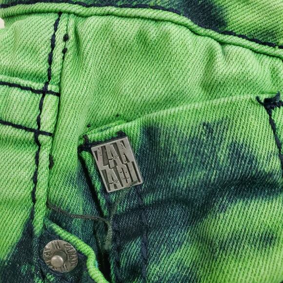 Zana Di Juniors Jeans Lime Green Acid Wash Skinny Size 5 - Picture 6 of 15